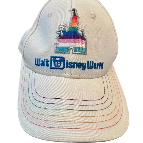 Walt Disney World WDW Cinderella Castle Baseball Cap Pride Collection White - Picture 1 of 6